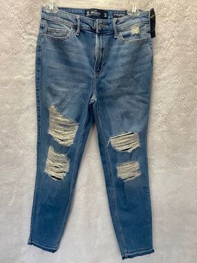 Hollister High Rise Skinny Vintage Stretch Crop Distressed Jeans - Size 3R (NWT)